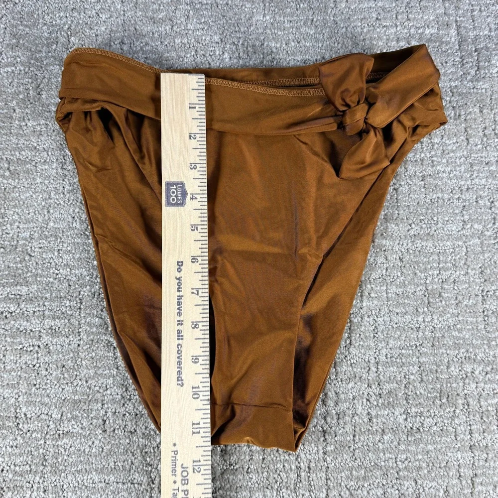 Sidway Womens Bikini Bottom High Waist Bow Detail‎ Medium Bronze Nylon Blend